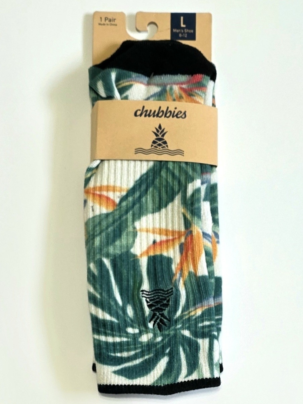Chubbies The Frond Of You All Day Crew Socks Mens Large Tropical Size Large